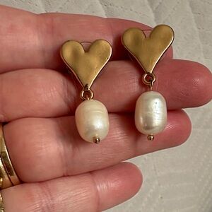 Gold and Pear Drop Earrings